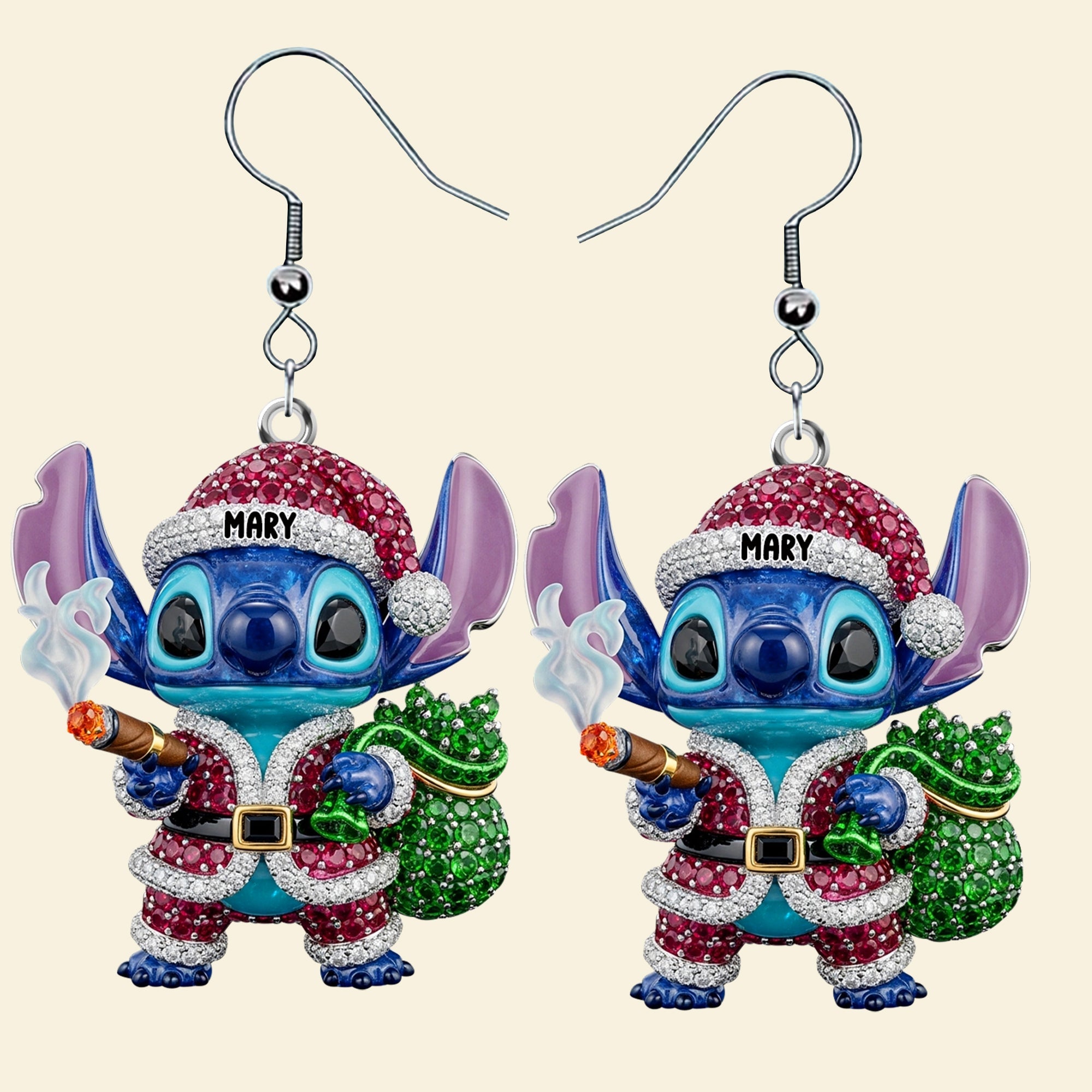 Funny Cartoon Alien Acrylic Earrings - Personalized Gifts for Smokers Earrings PopCulturePrints