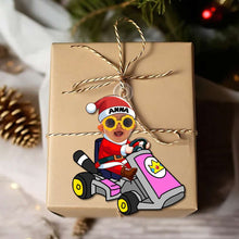 Load image into Gallery viewer, Custom Kid&#39;s Karting Photo Ornament - Personalized Christmas Gift Ornament PopCulturePrints

