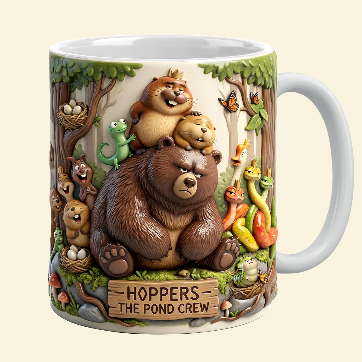 Hoppers - The Pond Crew Mug: A Funny Adventure Awaits - Personalized Coffee Mug for Nature Lovers Coffee Mug PopCulturePrints