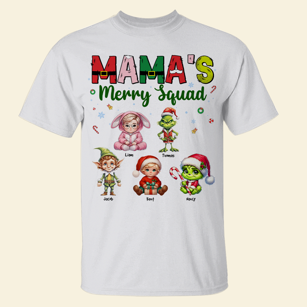 Mama's Merry Squad Personalized Christmas Sweatshirt