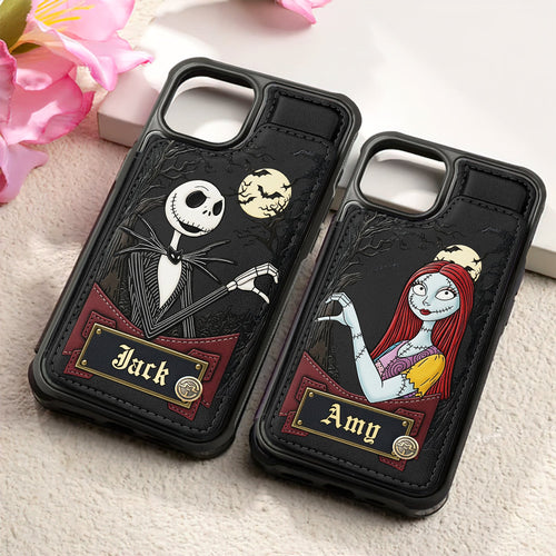 Love Under the Moonlight - Personalized Leather Phone Case for Couples Phone Case PopCulturePrints