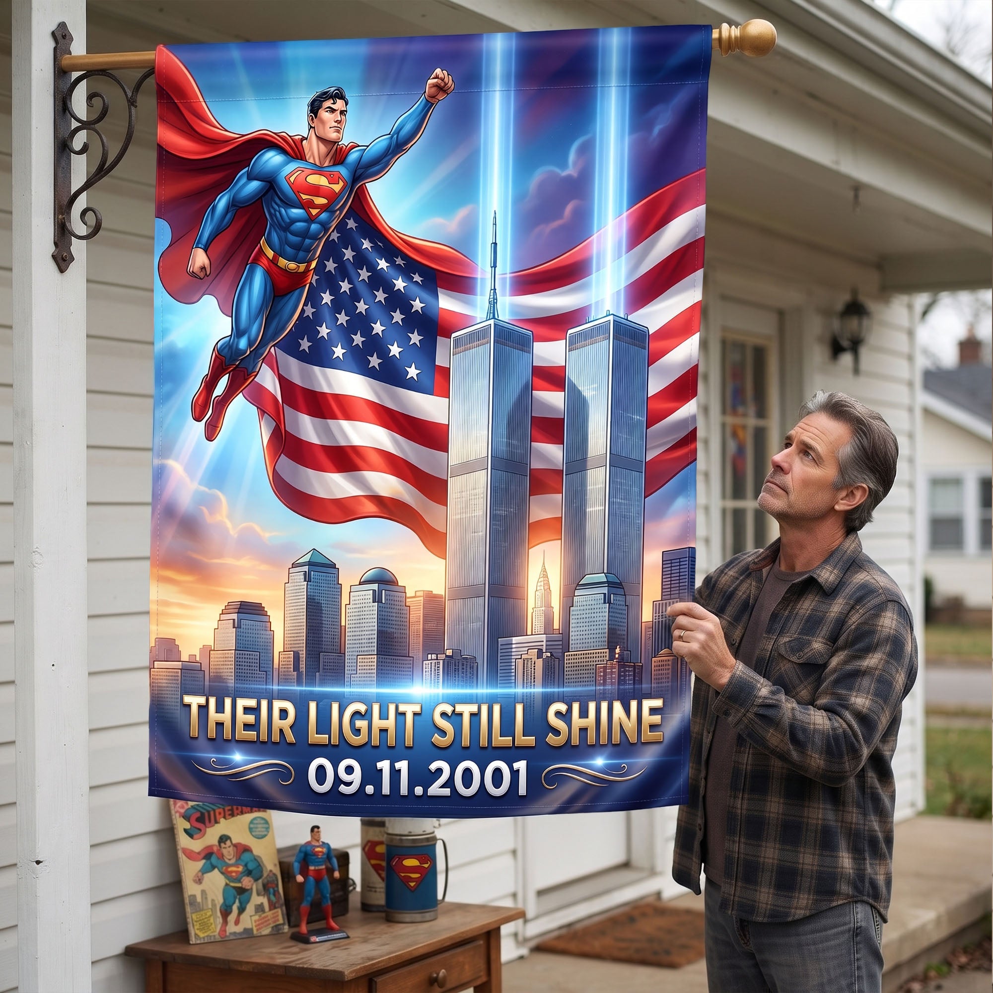 Their Light Still Shine - Personalized House Flag for Patriots