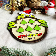 Load image into Gallery viewer, Personalized Grinch Family Christmas Wood Sign - Custom Holiday Decor Wood Sign PopCulturePrints
