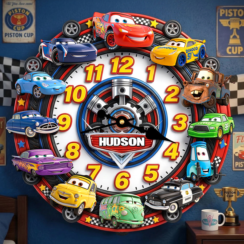 “Time to Rev Up Your Spirit!” - Speed Legends Wall Clock - Personalized Gift for Car Enthusiasts Hanging Wall Clock PopCulturePrints