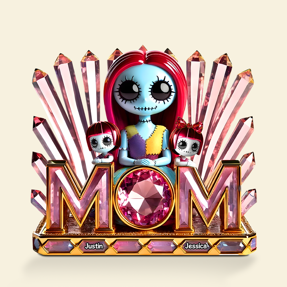 Embrace the Nightmare: Personalized Mom Plaque - Perfect Gift for Mom, Grandma & More! Shaped Plaques PopCulturePrints