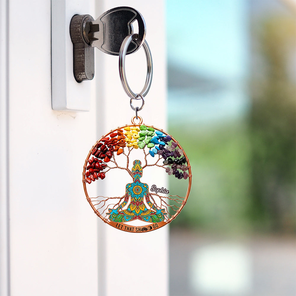 Embrace Peace: Spiritual Balance Keychain - Personalized Gifts for Yoga Lovers Keychains PopCulturePrints