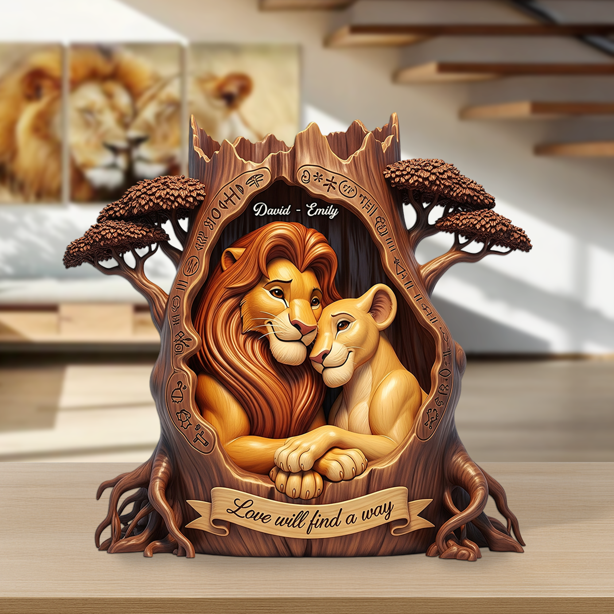 Love Will Find a Way - Personalized Couple Acrylic Plaque Shaped Plaques PopCulturePrints