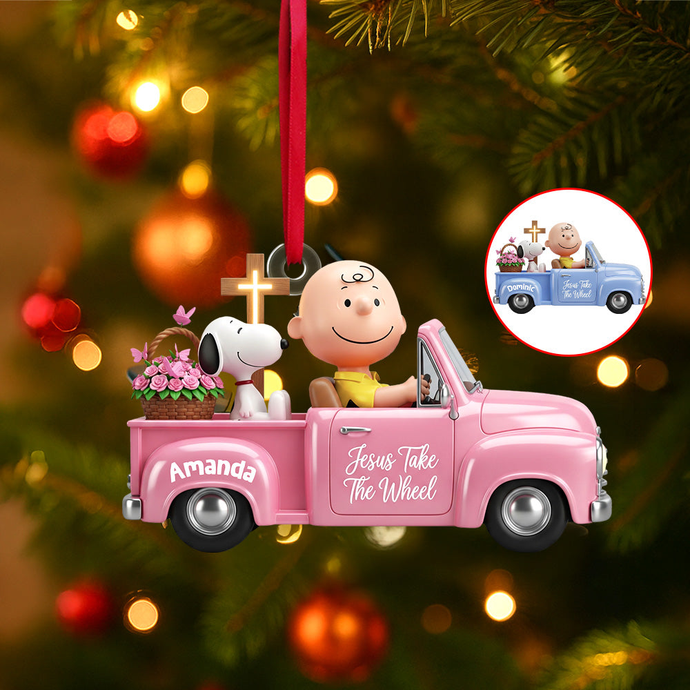 Jesus Take The Wheel - Personalized Christmas Ornament for Christians Ornament PopCulturePrints