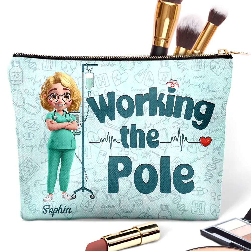 “Nurses Make the World a Better Place” - Personalized Cosmetic Bag - Gift for Nurses, Medical Professionals, and Caregivers Cosmetic Bag PopCulturePrints