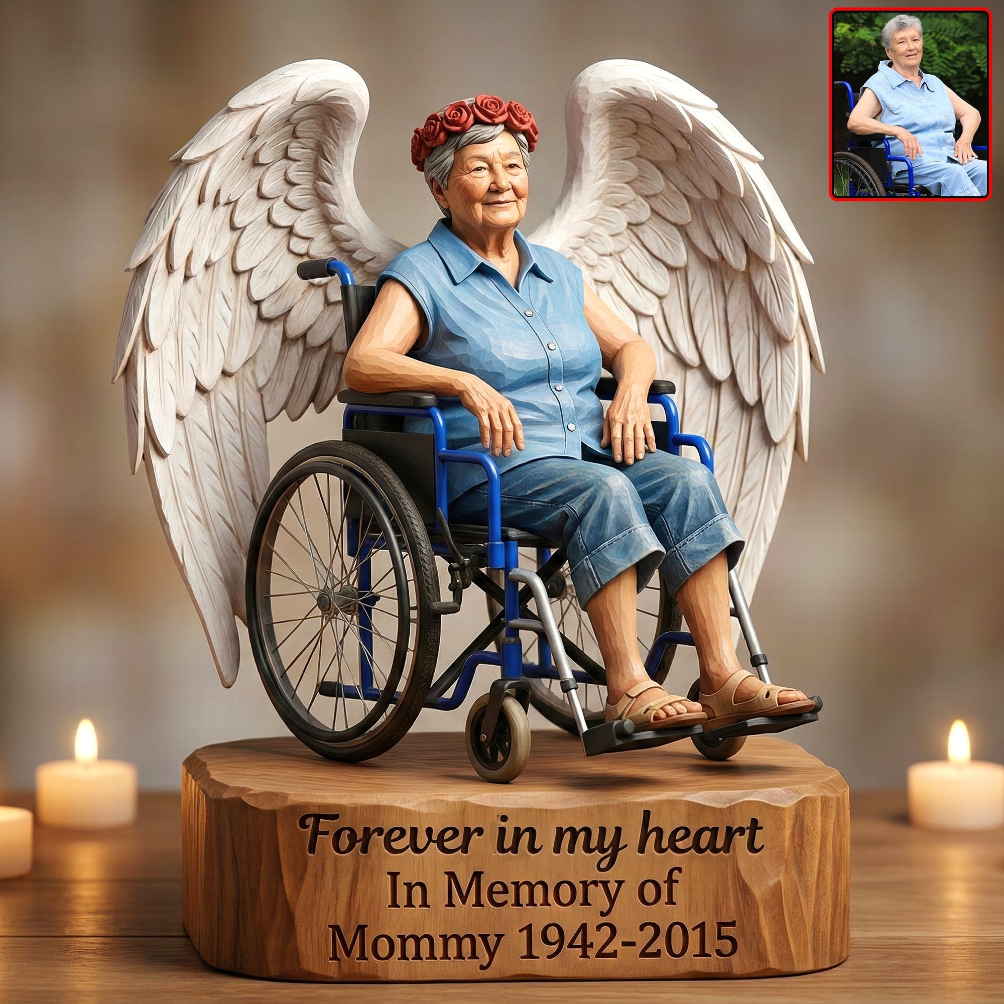 Forever in My Heart - Personalized In Loving Memory Acrylic Plaque Shaped Plaques PopCulturePrints