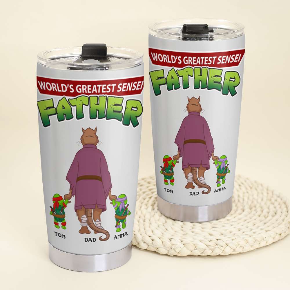World's Greatest Sensei Father Personalized Tumbler Tumbler Cup PopCulturePrints