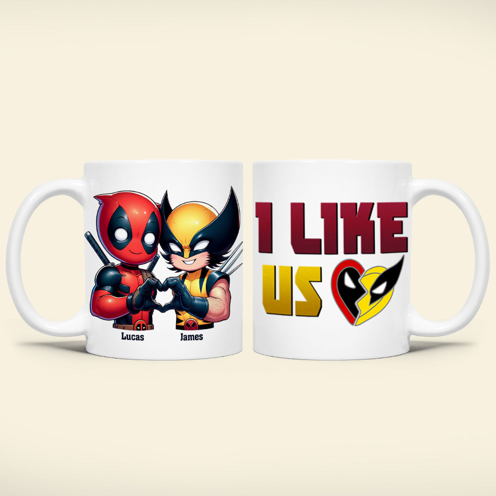 Personalized Deadpool and Wolverine Couple Mug