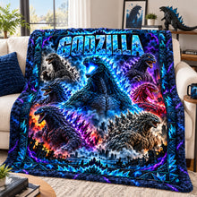 Load image into Gallery viewer, "Unleash Your Inner Monster!" - Giant Monster Blanket, Personalized Gift for Godzilla Fans Blanket PopCulturePrints
