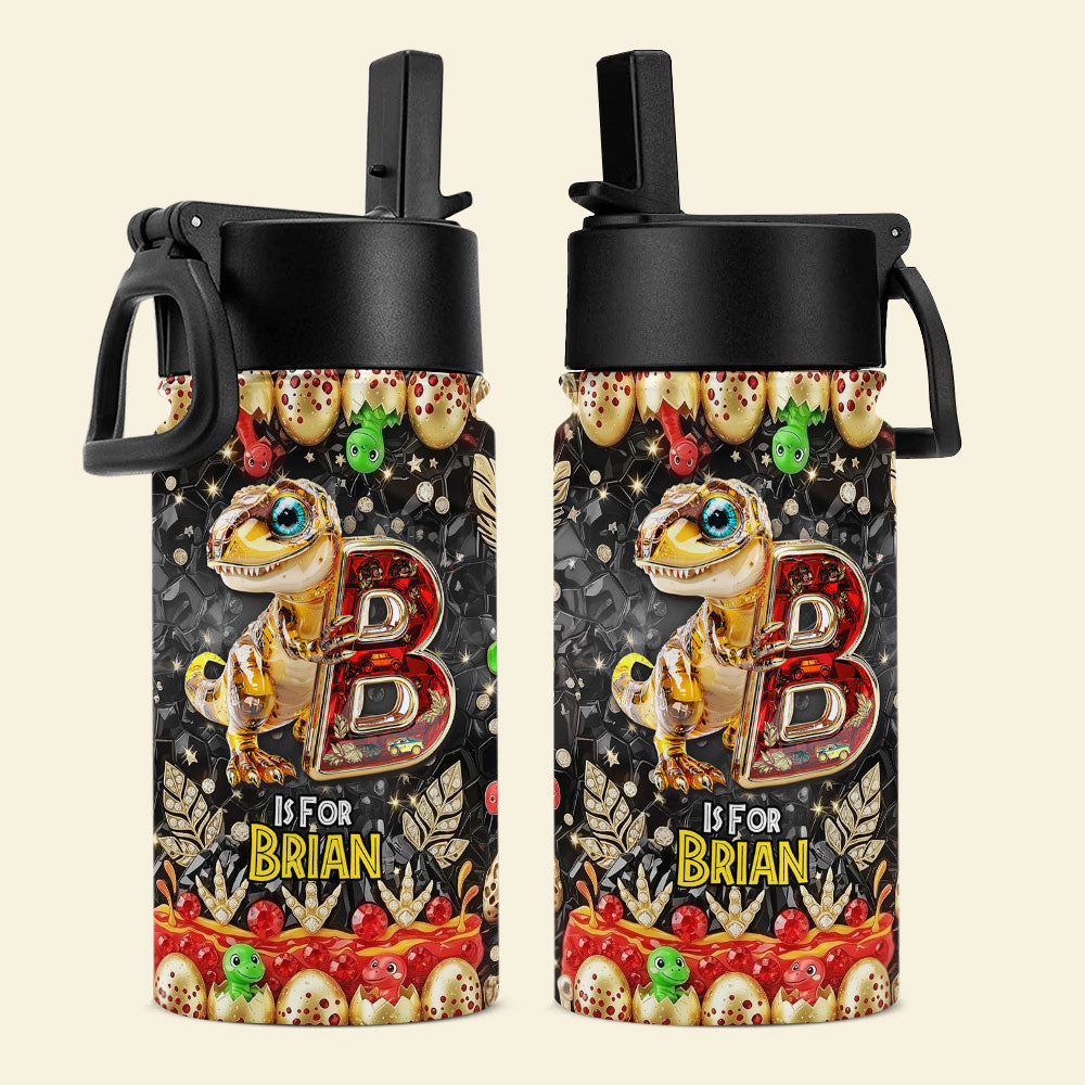 Dino Alphabet Letter Tumbler - A Personalized Adventure for Kids Tumbler Cup PopCulturePrints