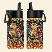 Load image into Gallery viewer, Dino Alphabet Letter Tumbler - A Personalized Adventure for Kids Tumbler Cup PopCulturePrints
