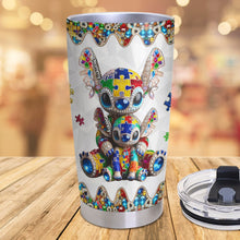 Load image into Gallery viewer, &quot;Celebrate Love and Strength&quot; - Personalized Autism Mom Tumbler - Unique Gift for Mom, Grandma, and Autism Supporters Tumbler Cup PopCulturePrints
