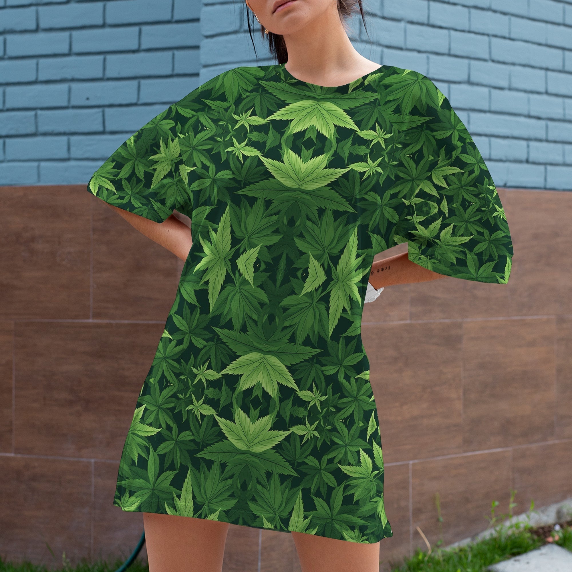 Weedhead Lovers Raglan Dress - Nature's Delight