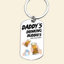Load image into Gallery viewer, Custom &#39;Daddy&#39;s Drinking Buddies&#39; Keychain - Personalized Gift for Dad Keychains PopCulturePrints
