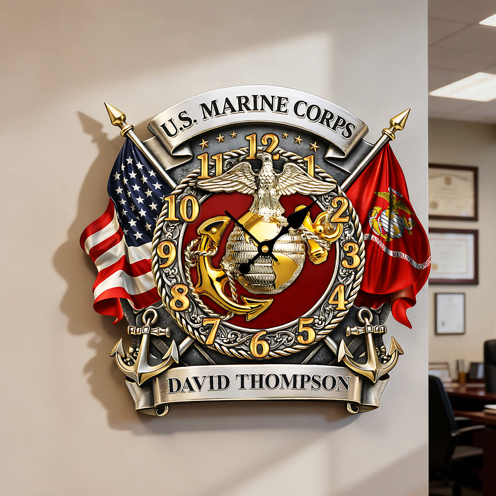 Honor The Past - Custom Veteran Wall Clock - Perfect Gift for Military Heroes Hanging Wall Clock PopCulturePrints