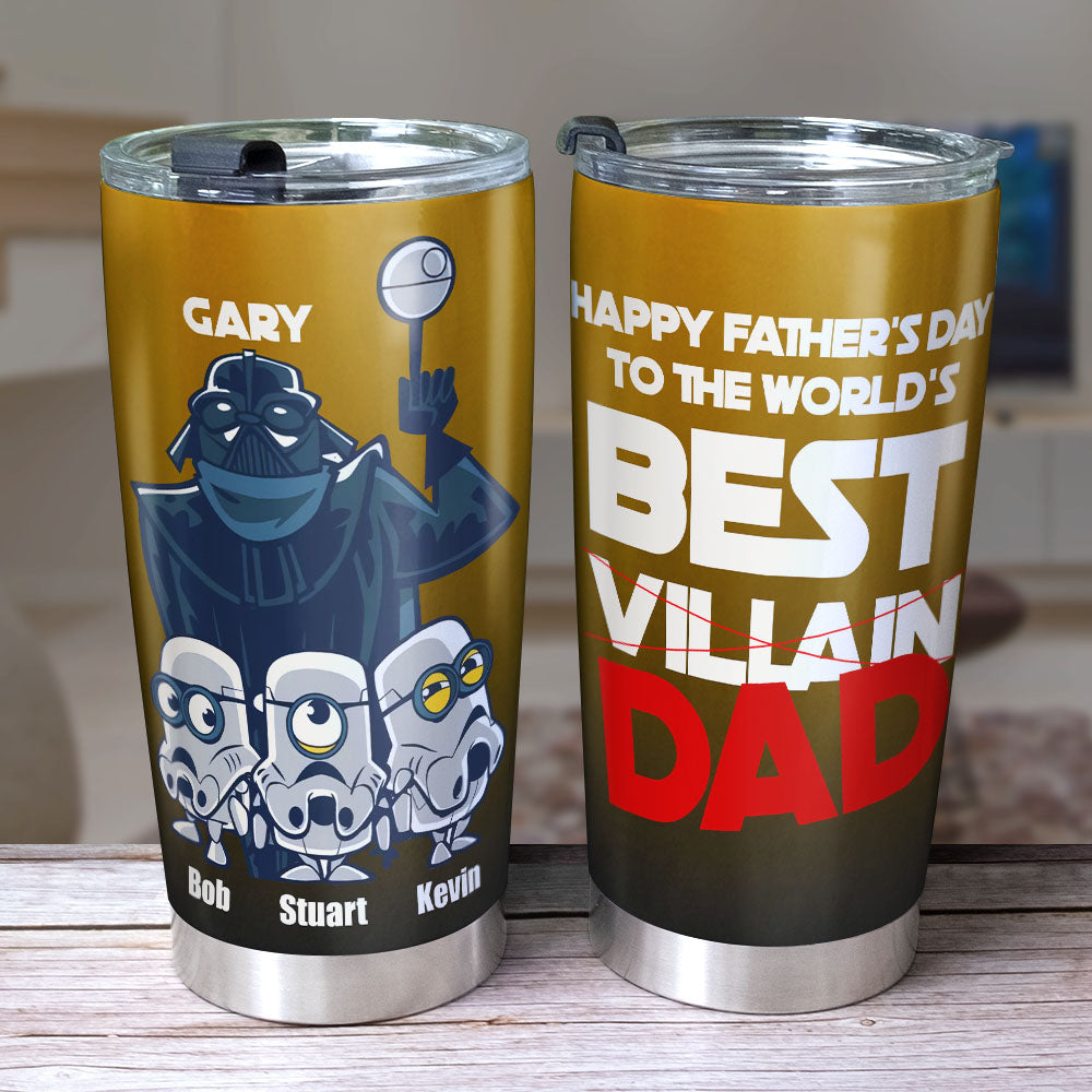 Custom 'Best Villain Dad' Father's Day Tumbler