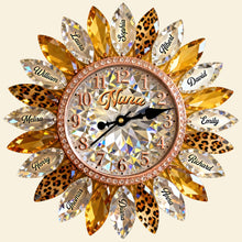 Load image into Gallery viewer, Cherish Every Moment - Sunflower Family Acrylic Hanging Wall Clock - Personalized Gift for Grandma, Moms, Dads, and Family Members Hanging Wall Clock PopCulturePrints
