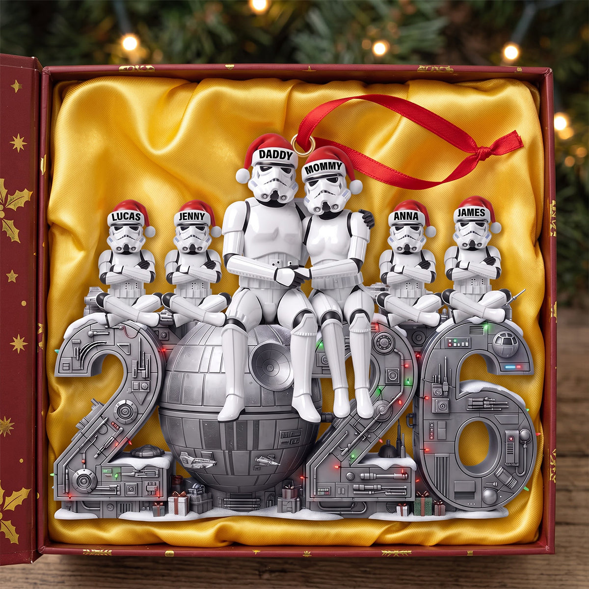 Celebrate the Galaxy - Personalized Space Christmas Ornament for Family
