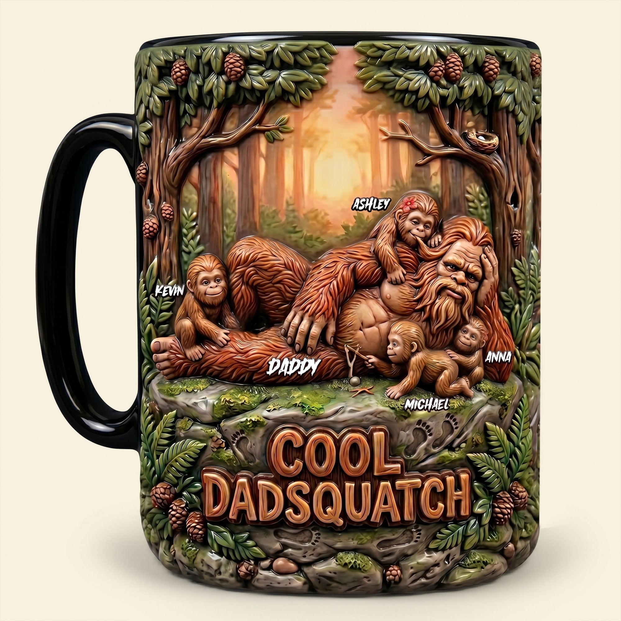 "Lazy Chilling Sasquatch Dad" - Magic Mug, Personalize it for Your Favorite Dad, Grandpa, or Father Figure Coffee Mug PopCulturePrints