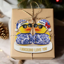 Load image into Gallery viewer, I Ducking Love You - Personalized Couple Duck Christmas Ornament Ornament PopCulturePrints
