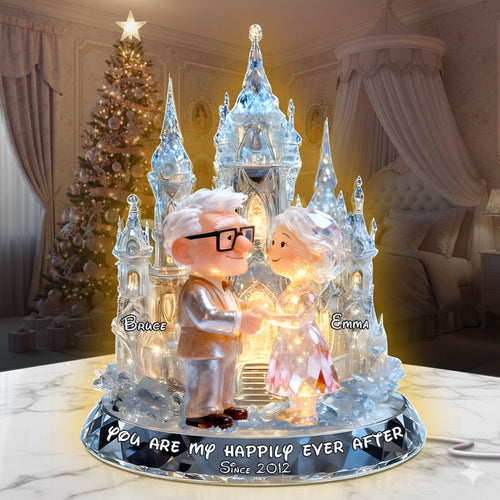 You Are My Happily Ever After - Shimmering Fairytail Couple Acrylic Light Box | Personalized Gift for Couples Light Box PopCulturePrints