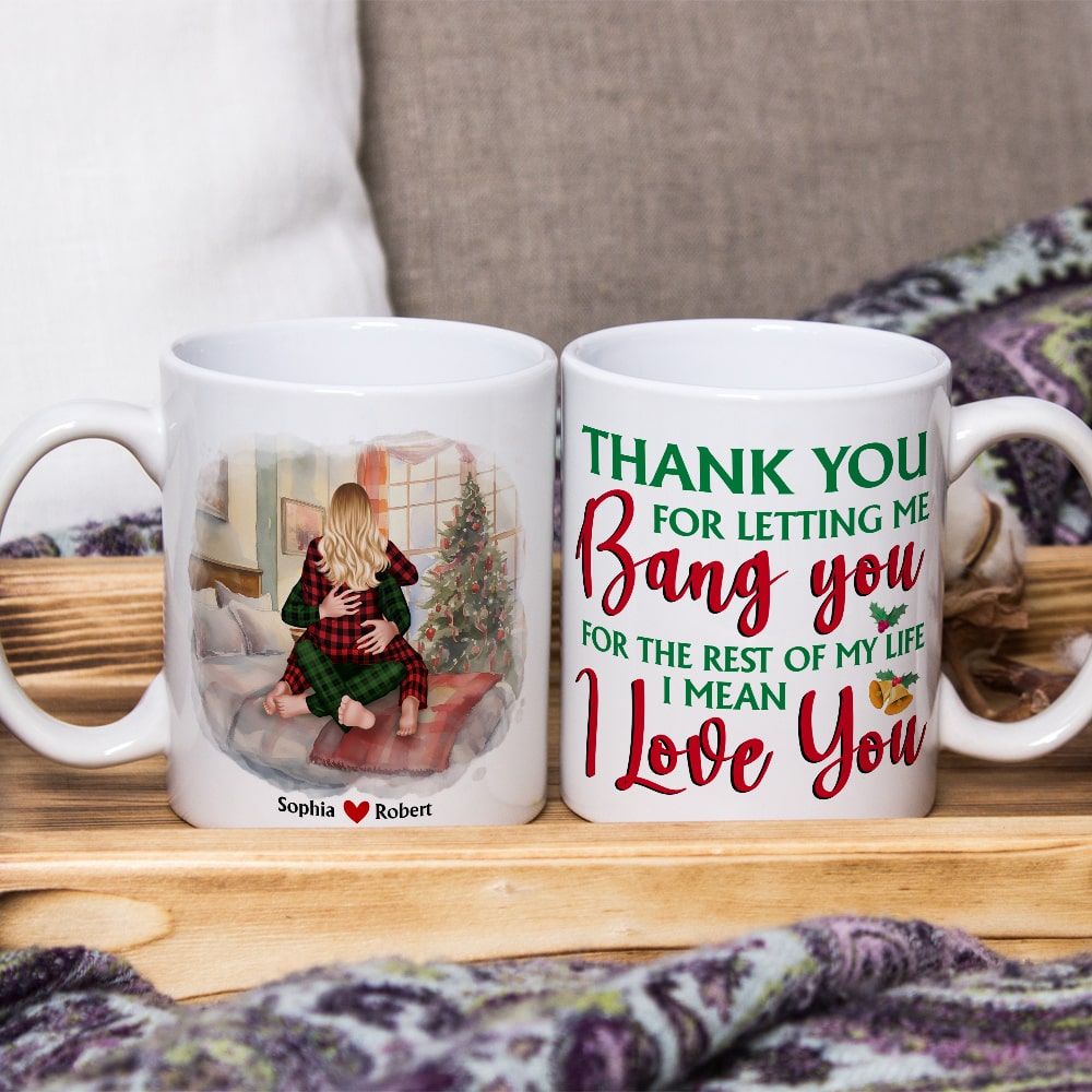 Personalized Christmas Couple Coffee Mug - I Love You Gift