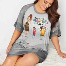 Load image into Gallery viewer, Livin&#39; That Grandma Life - Personalized Women&#39;s Sleep Tee - Perfect Gift for Grandma and Moms! Women&#39;s Sleep Tee PopCulturePrints
