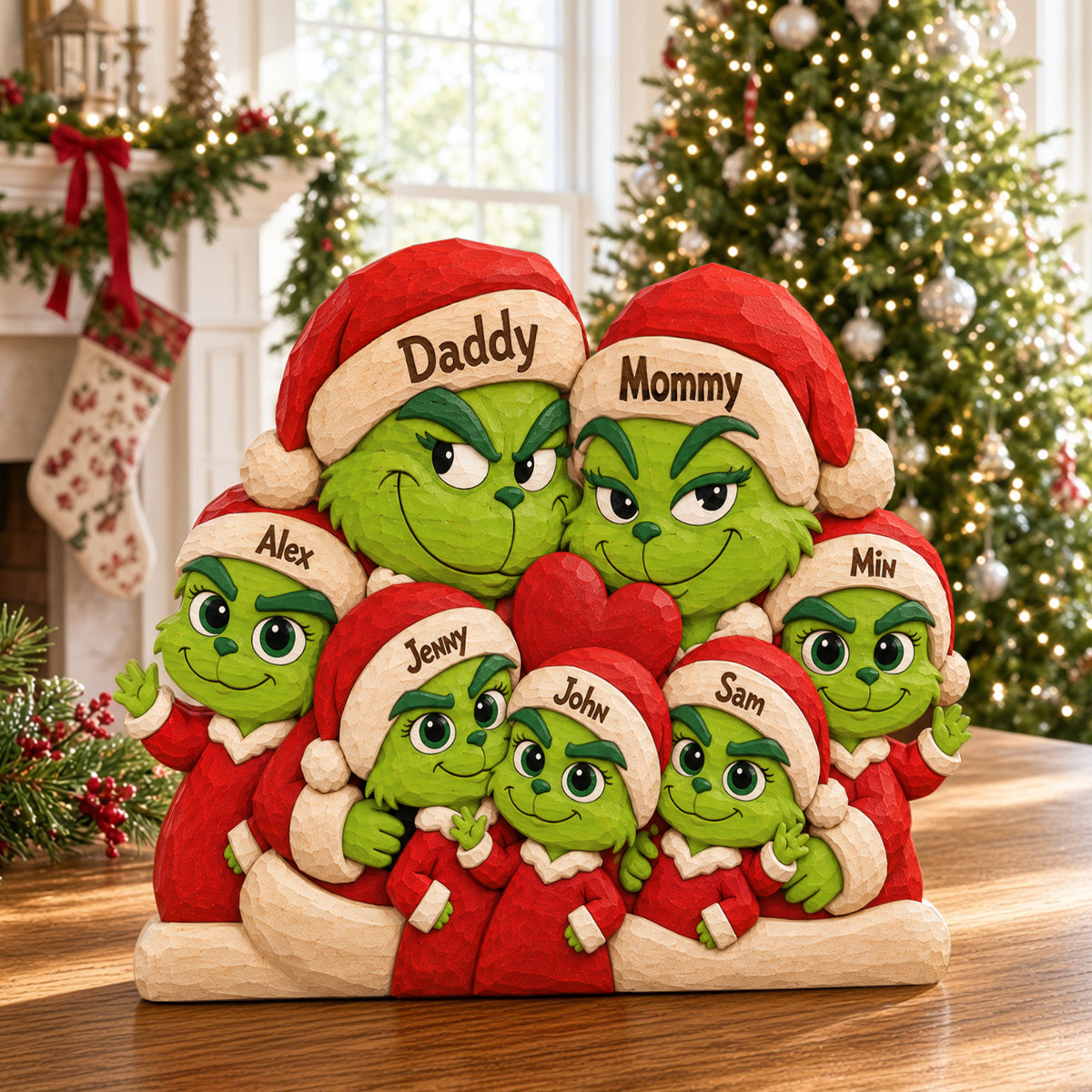 Festive Trouble Family Acrylic Plaque - Personalized Gift For Family 05NATN070926 Shaped Plaques PopCulturePrints