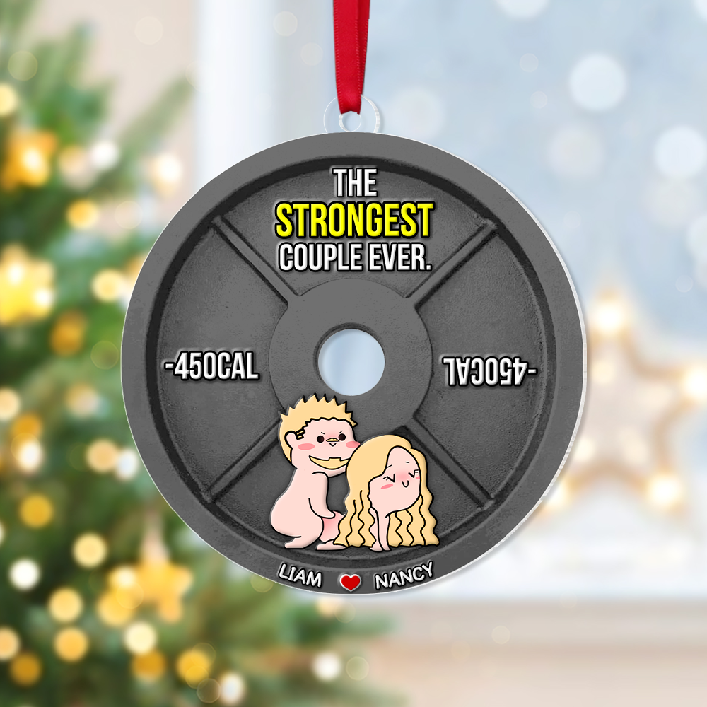 Personalized Naughty Couple Ornament - Strongest Couple Ever | Valentine's Day Gifts Ornament PopCulturePrints