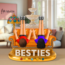 Load image into Gallery viewer, Besties Acrylic Plaque - Celebrate Friendship with Personalized Gifts for Best Friends Shaped Plaques PopCulturePrints
