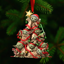 Load image into Gallery viewer, Celebrate the Season with Playful Green Holiday Tower Ornament - Personalized Gift for All Ages Ornament PopCulturePrints
