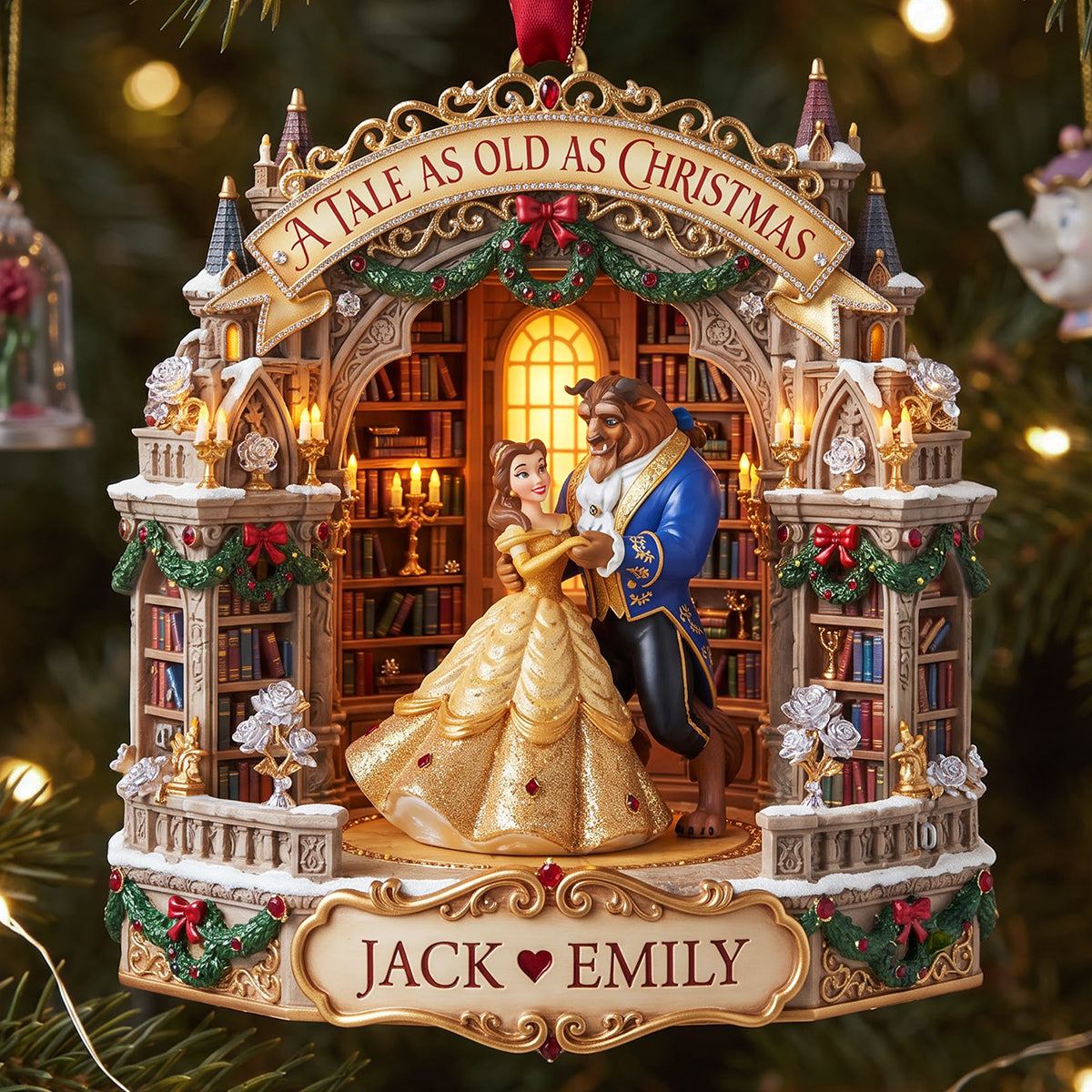 A Tale as Old as Christmas - Forever Fairy Tale Love Acrylic Ornament | Personalized Gift for Couples & Families