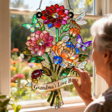 Load image into Gallery viewer, “Grandma's Love Bugs” - Personalized Suncatcher Ornament - Perfect Gift for Grandma, Mom, and Loved Ones Ornament PopCulturePrints
