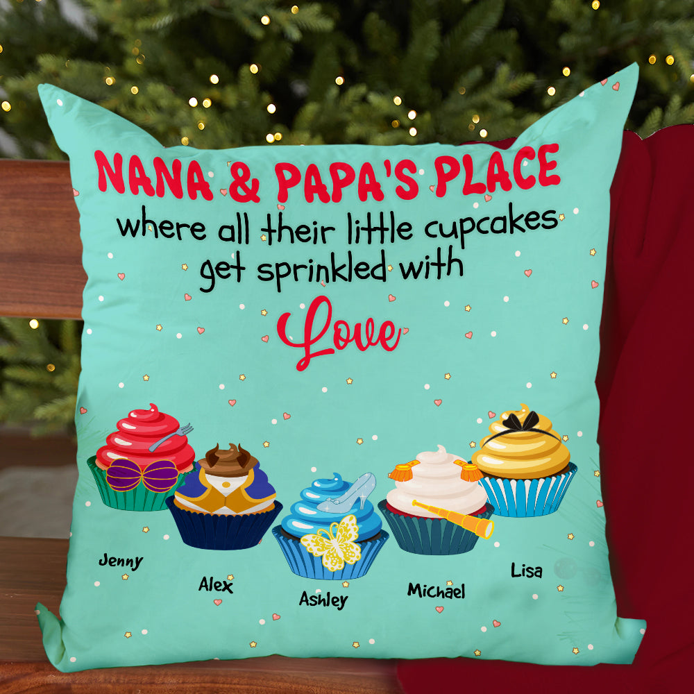 Personalized Nana & Papa's Place Square Pillow Pillow PopCulturePrints