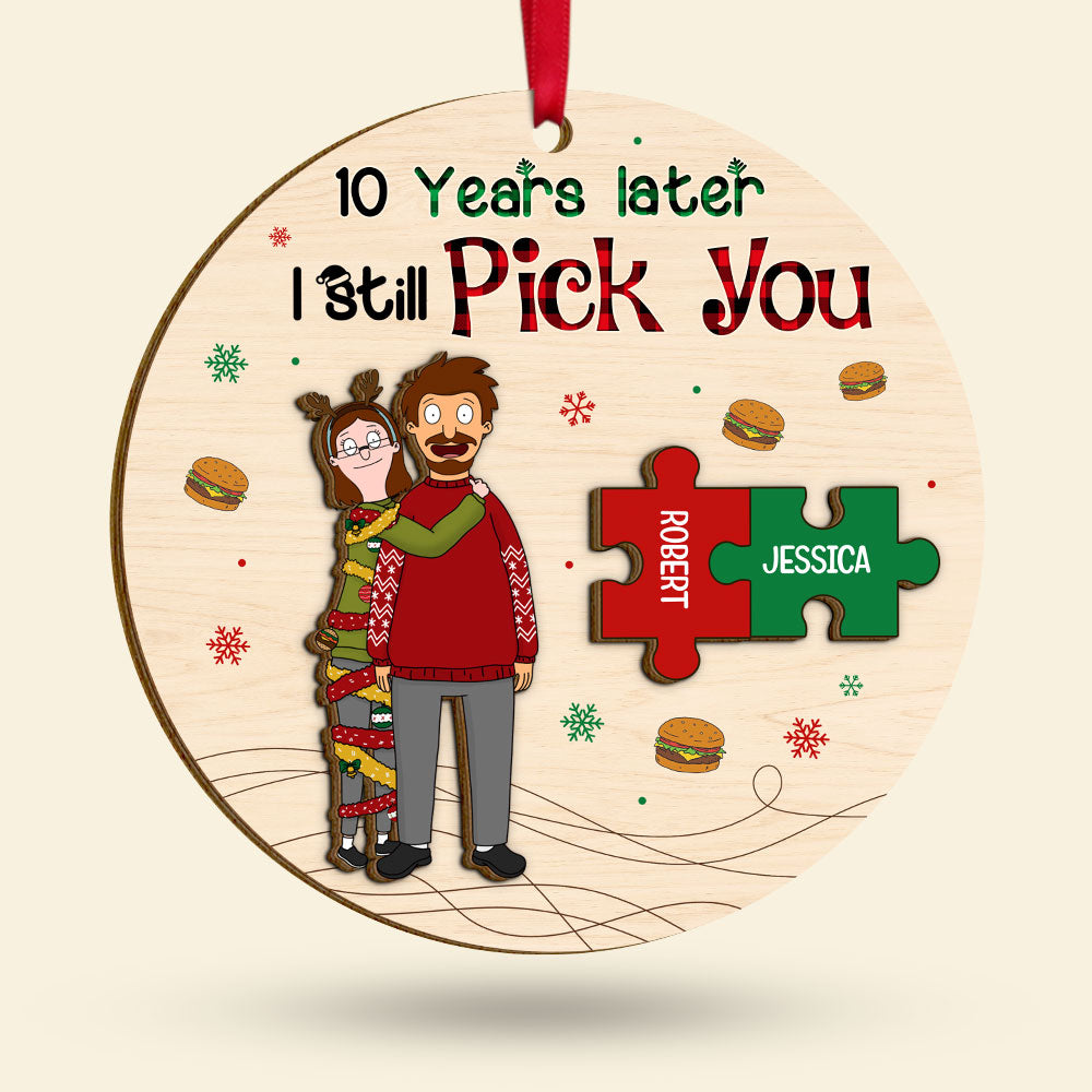 Custom Couples Christmas Ornament - Personalized 10 Years Design | Valentine's Day Gifts Ornament PopCulturePrints