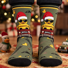 Load image into Gallery viewer, “Adventure Awaits!” - Quirky Duck On Adventure Car Socks - Personalized Gift for Off-road Lovers
