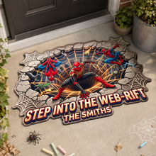 Load image into Gallery viewer, Step Into The Web Rift Doormat - Personalized Gift for Spider-Man Fans

