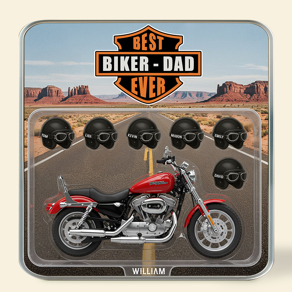 Best Biker Dad Ever - Cool Motorcycle Biker Dad Acrylic Plaque | Personalized Gift for Dad, Grandpa, and Biker Enthusiasts Shaped Plaques PopCulturePrints