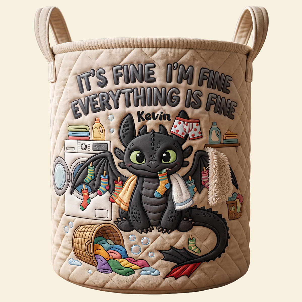 Cute Overload Quilted Laundry Basket - Personalized Gifts 03qhta100726 Laundry Basket PopCulturePrints