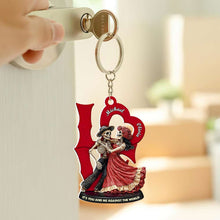 Load image into Gallery viewer, Personalized Skull Couple Keychain - Unique Love Gift for Couples Keychains PopCulturePrints
