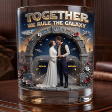 Load image into Gallery viewer, Together We Rule The Galaxy - Romantic Couple Round Glass - Personalized Gifts for Lovers
