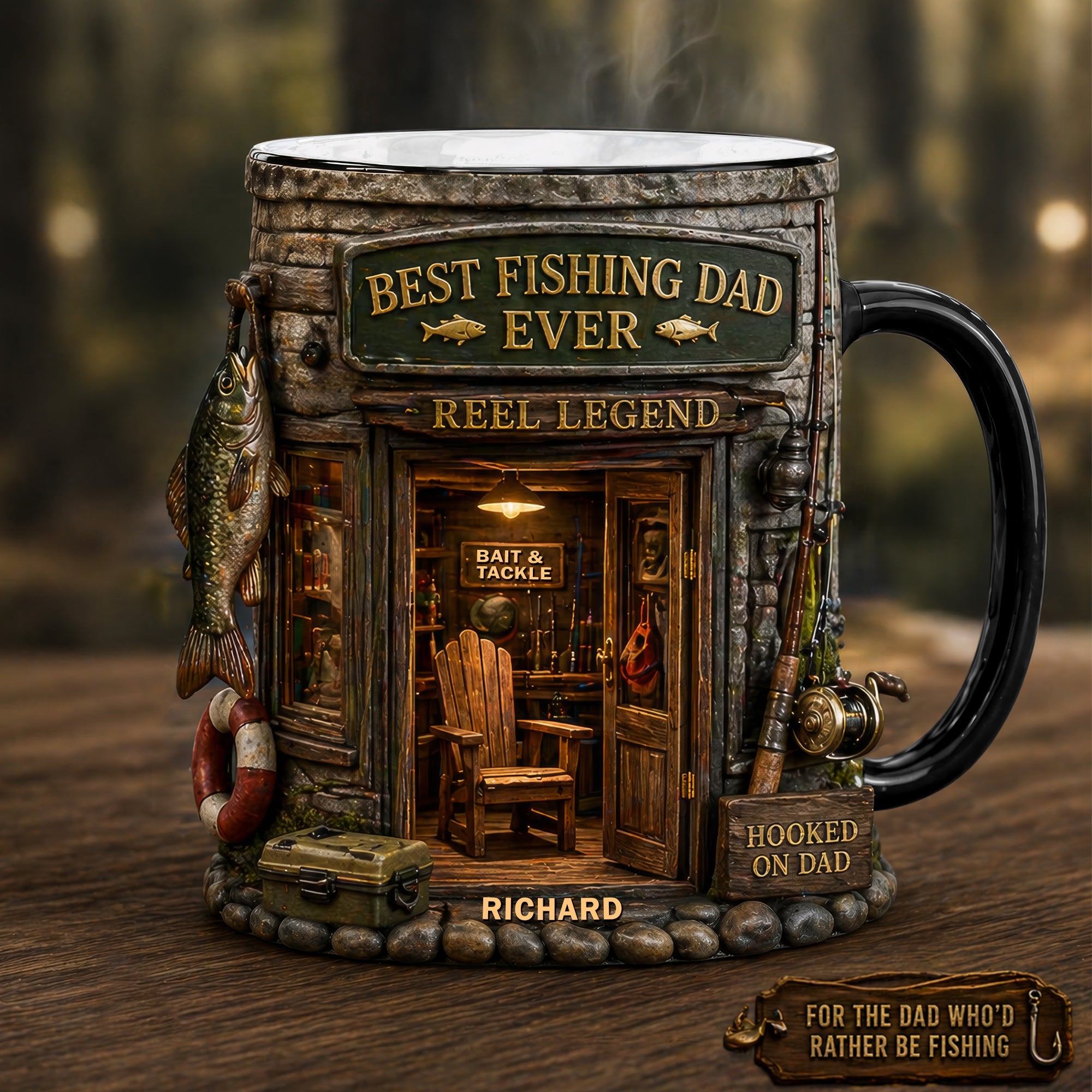 “Best Fishing Dad Ever” - Personalized Magic Mug for Fishing Enthusiasts Coffee Mug PopCulturePrints