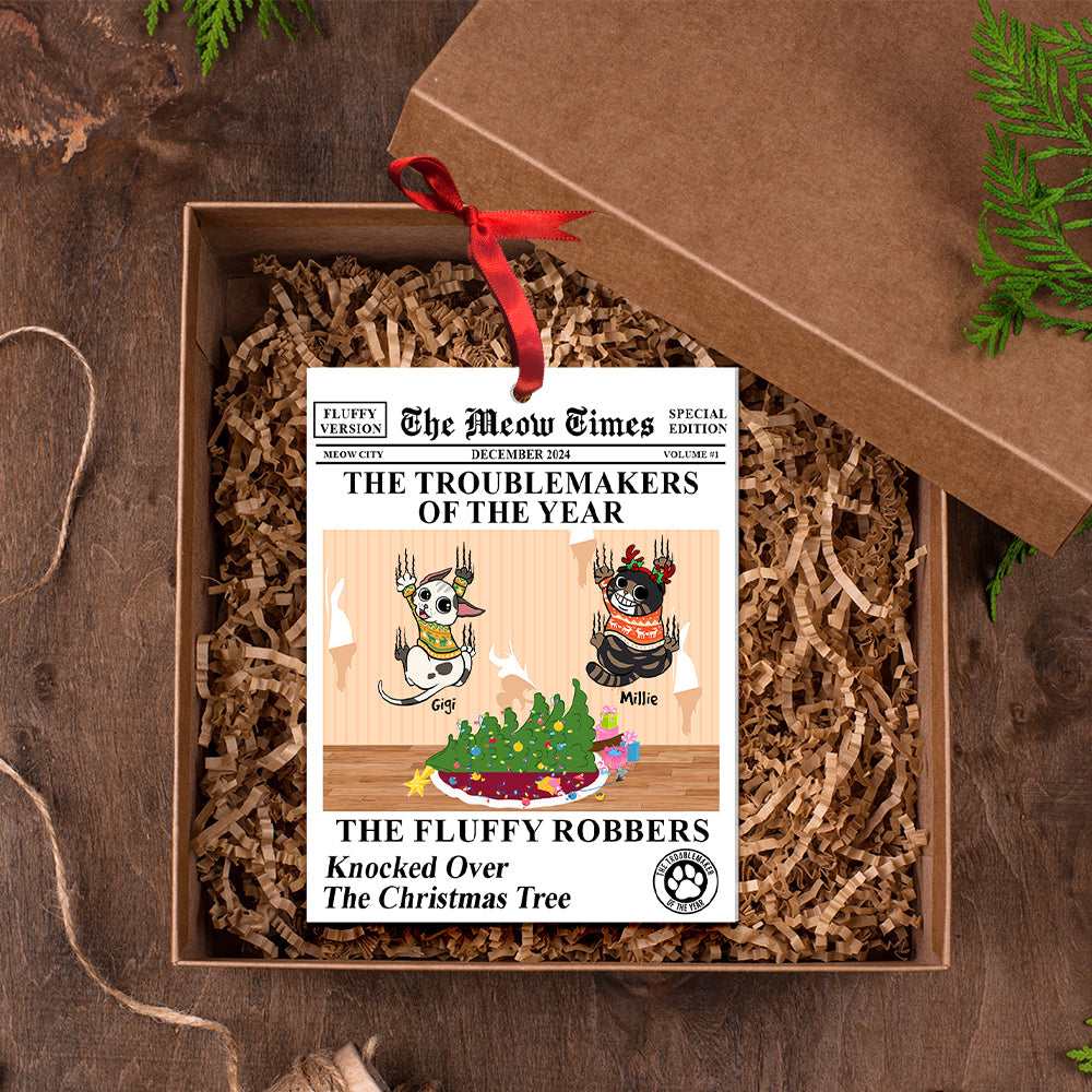 Cat Lover's Mischief: Personalized Cat Gang Ornament Ornament PopCulturePrints