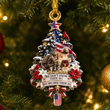 Load image into Gallery viewer, “We Don’t Know Them All, But We Owe Them All” - Personalized Memorial Christmas Ornament - Gift for Veterans and Their Families Ornament PopCulturePrints
