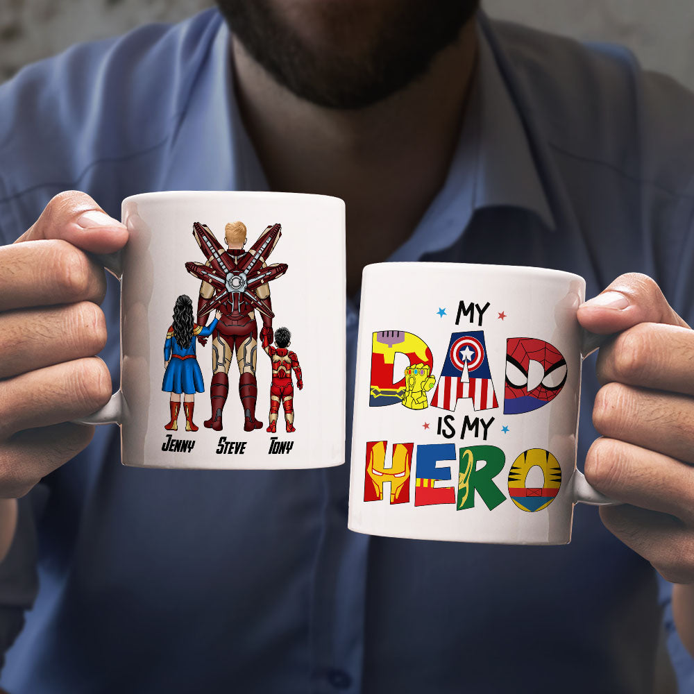 Superhero Dad Personalized Mug - Father's Day Gift Coffee Mug PopCulturePrints