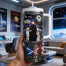 Load image into Gallery viewer, The Best Father in the Galaxy Tumbler - Personalized Gift for Dads and Grandpas Tumbler Cup PopCulturePrints
